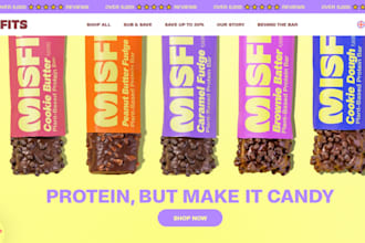 design premium nutrition protein products shopify store nutrition bar website