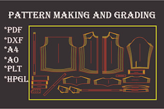 create custom digital sewing pattern in 24 hours PDF and dxf