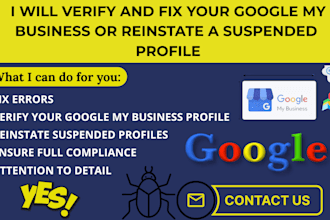 verify and fix your google my business or reinstate your suspended gmb profile