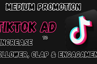 viral medium promotion, set up tiktok ad to boost your medium articles