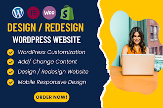 edit customize update design wordpress website
