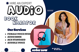 narrate female audiobook audible voiceover and master your book to acx