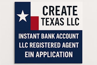 create texas llc instant bank account llc registered agent ein application
