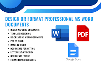 design or format professional microsoft word documents
