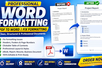 professionally format word documents and convert PDF to word
