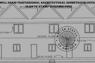 draw professional architectural isometric blueprint plan pe stamp building code