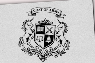design custom coat of arms vintage emblem and family crest logo