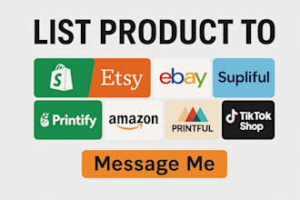list product to shopify etsy ebay vinted printify noon ecwid amazon tiktokshop