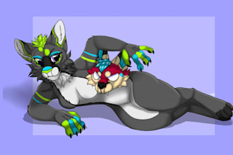 draw furry art furry sfw or nsfw fursona character of your reference sheet