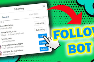 thread bot, instagram bot, mass dm bot, auto follow, report bot, python program
