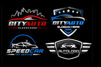 design unique car racing, car repair, car wash and automotive logo