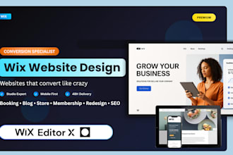 design wix website, wix studio booking, blog, membership store, editor x website