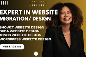 migrate redesign your website with ionos, showit, duda and wordpress and godaddy