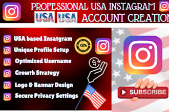 create usa facebook account, usa tiktok account, usa instagram account for you