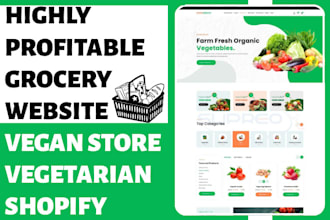 design grocery website vegan store vegetarian shopify store beverage website