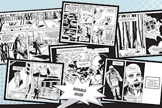 create witty comic,  single panel comics, graphic novels for your brand or story