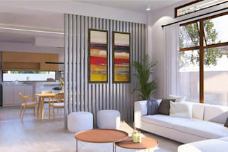 do airbnb interior design, 3d livingroom, bedroom, kitchen design, shopping list