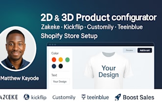 setup 2d 3d zakeke kickflip customily teeinblue product configurator in shopify