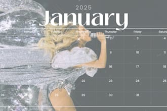 create a calendar with your favorite singer artist band