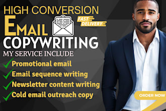write email copywriting, newsletter, sales funnel, ad copy, mail texts, website