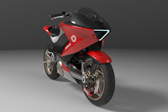create a quality 3d model of bimota or concept any sport motorcycle for game,