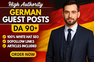 publish high authority da 90 plus german dofollow guest post SEO backlinks