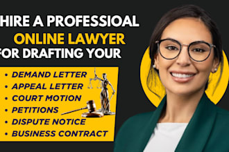 draft eviction letter, cease and desist, demand, legal notice as online lawyer