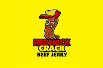 design unique redneck crack beef jerky logo