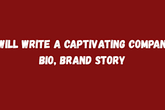 company bio, brand story, about us