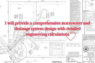design a complete drainage and stormwater plan with calculations