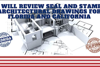 review stamp as licensed architectural engineer in florida and floor plans