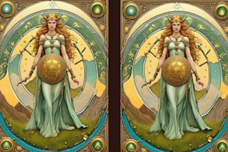 illustrate tarot card design healing tarot deck design tarot card style
