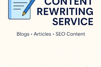 rewrite or paraphrase articles  blogs or web content professionally