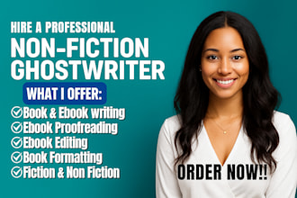 be non fiction ghostwriter book editor romance fiction book movie script scene