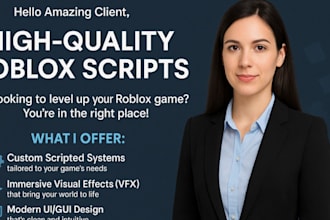 be your expert roblox scripter, script any system, vfx, ui, gui for your game