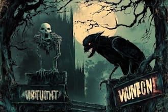 draw a detailed dark art illustration with engraving style