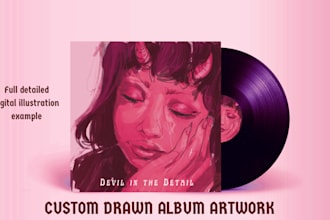 draw a unique album or single cover design illustration