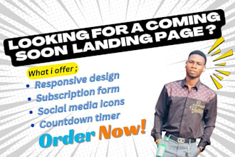 expertly create or design a coming soon or prelaunch landing page for your start