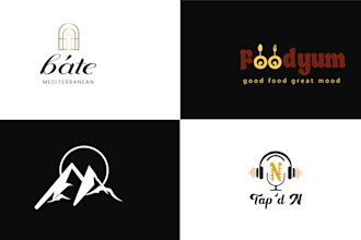design modern minimalist logo, brand guide or branding kit for your business