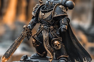 paint warhammer 40k, space marine portrait art