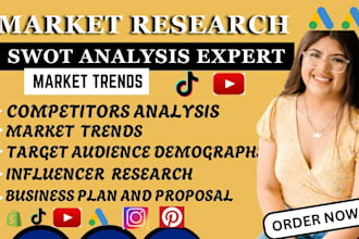 conduct market research competitors analysis swot analysis web research