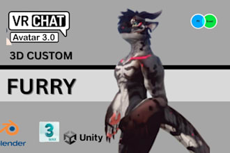 do 3d custom avatar vrchat vrchat avatar 3d modelling furry avatar vrc avatar