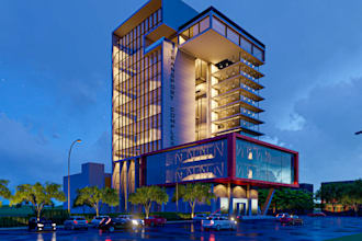 design exterior elevation 3d rendering of house, warehouse and comm projects