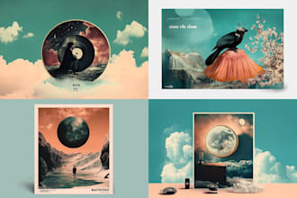 design your surreal vintage professional album cover art