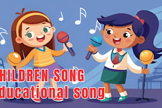 sing your kid song children song, educational song as a female singer