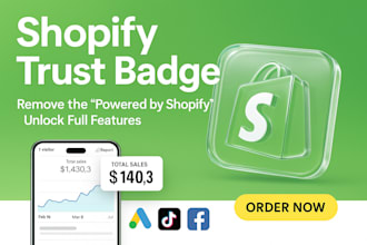 design custom trust badges icon to your shopify store, remove powered by shopify
