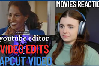 do movies reaction for youtube, music reaction, cheap editor, anime reaction