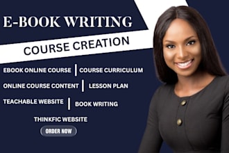 do ebook online course, content writing, lesson plan, online course creation