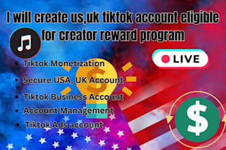create usa instagram account, usa tiktok account with warm up and optimization