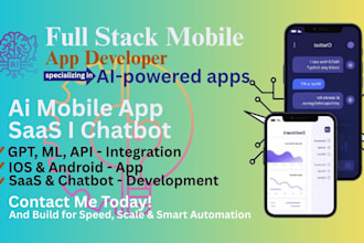 develop ai mobile app ai website ai software ai chatbot app ai saas app develope